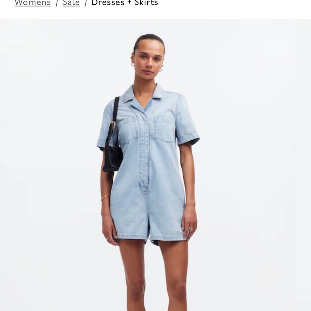 Madewell Denim Utility Romper in Fitzgerald Wash